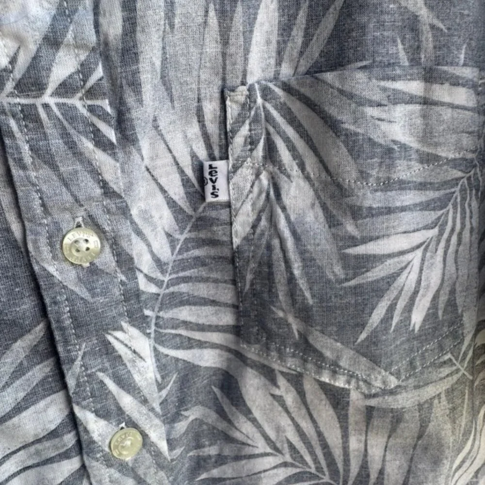 Levi's Reserve Tropical Print Short Sleeve Button Front Shirt Men's Size L